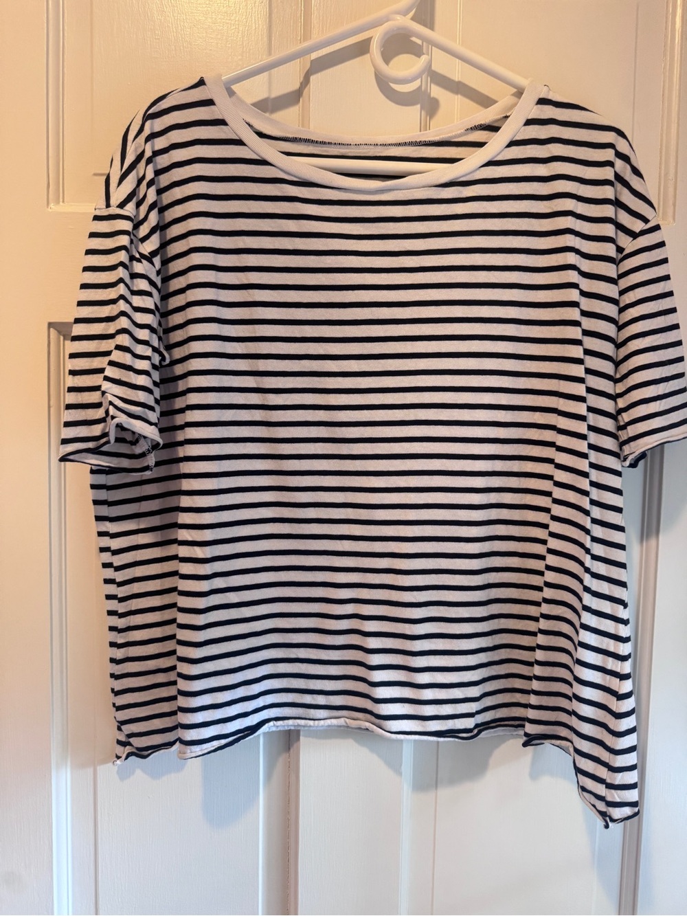 Frank & Eileen Tee Lab Striped Boxy Cotton Tee Size Small